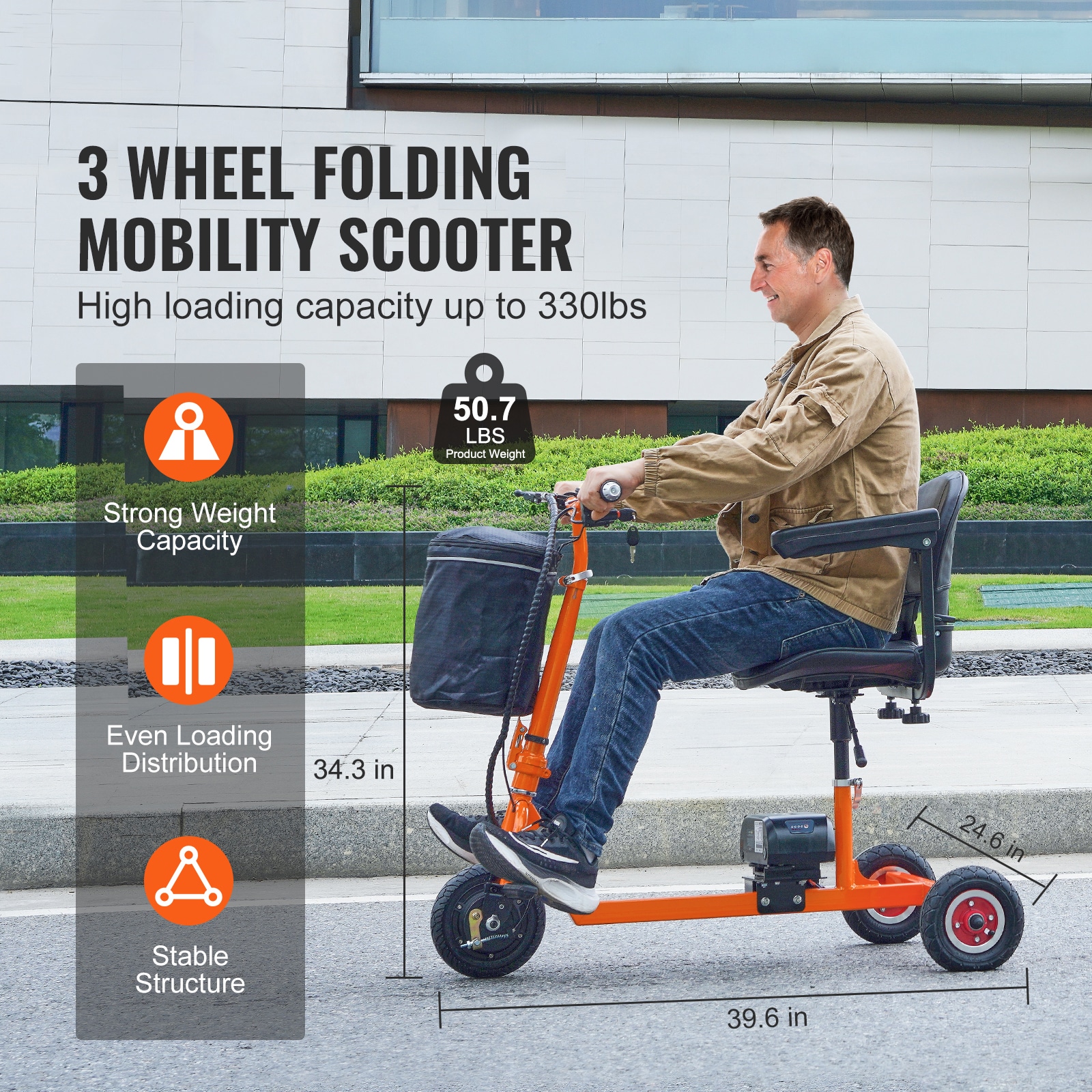 Foldable Electric Mobility Scooter For Seniors All Terrain Travel_voghion.com